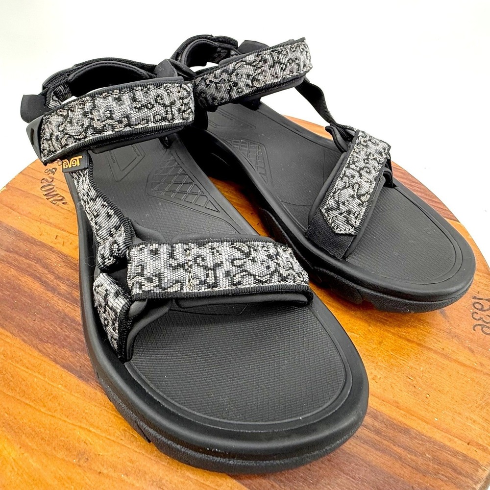 Teva Hurricane XLT2 Sandals Mens 9 Black Grey Geometric  REPREVE Hiking Water
